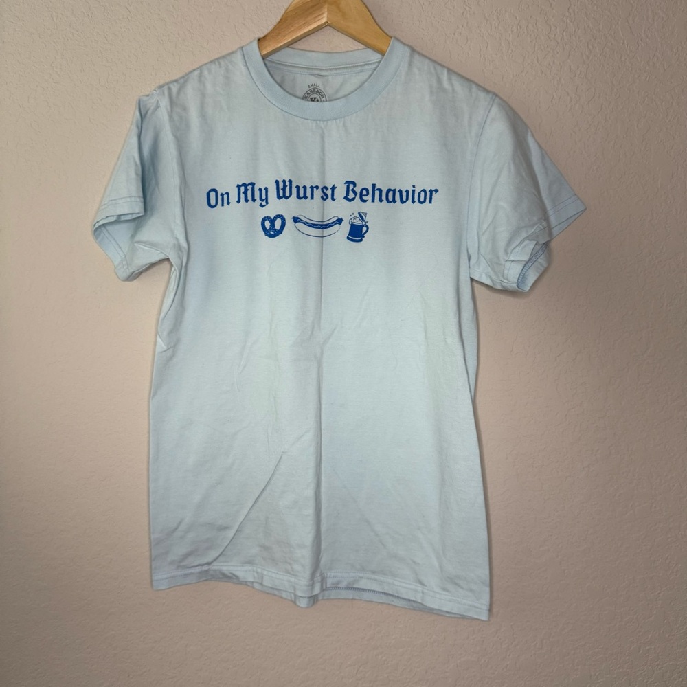 Light Blue On‎ My Wurst Behavior Graphic T-Shirt